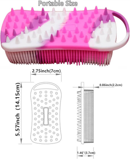 2Pack Dual Sided Silicone Body Scrubber for Exfoliating, Shower&Scalp Massage, 2 in 1 Bath&Shampoo Brush,Soft Body Exfoliator Silicone Loofah Shower Scrubber Brush for All Kinds of Skin