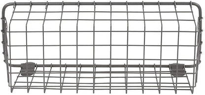 Spectrum Small Wire Wall Basket Industrial Gray Rustic Wall Bin, Vintage Wire Basket Wall Mount Organizer Wall Mount Hanging Wire Caddy, Modern Wire Basket for Versatile Wall Mount Storage