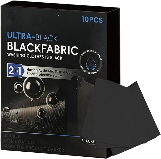 Black Clothing Colour Restore, 10 Pieces Fabric Paint Dark Tablets, Colour Grabber Laundry Sheets, Restore Color Long-Lasting Laundry Supplies, for Cotton Linen Wool T-Shirts Shoes Jeans
