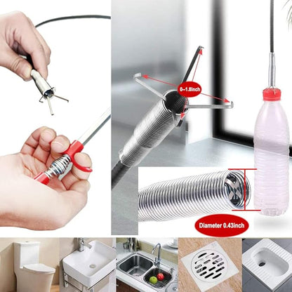 Drain Snake Drain Clog Remover Flexible Grabberable Pick Up Cleaning Tool Reacher Claw Stick, Drain Auger Grab Trash Hairs from Drain,Sink,Bathroom Tub Toilet Hose (24 Inch Drain Snake)