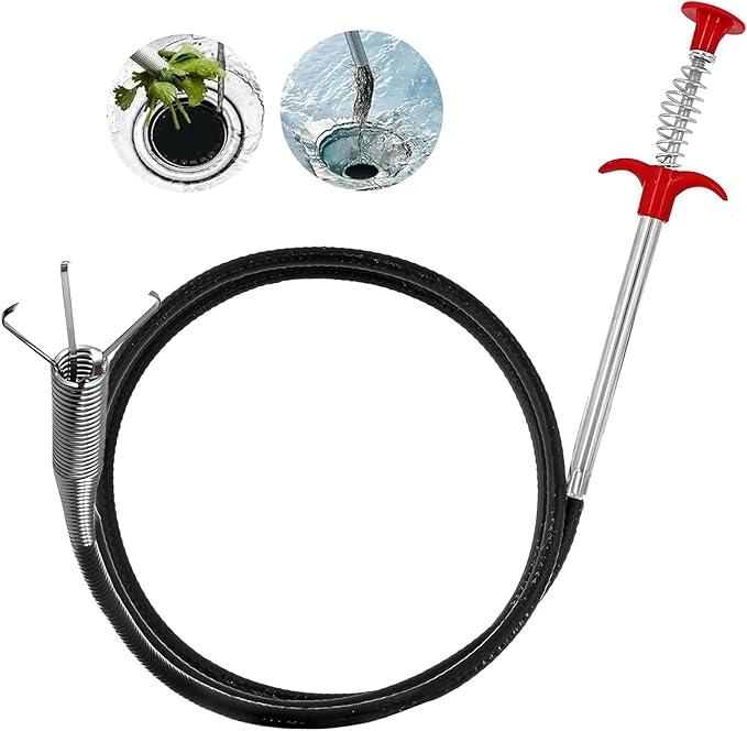 (76 inch) Drain Snake, Drain Clog Remover - Gutter Cleaning Tools Cleaner for Toilet Sewer Shower Kitchen Bathroom Tub Tool