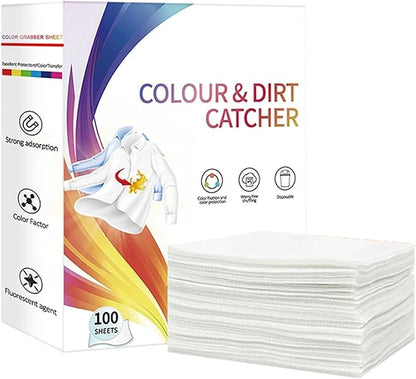 Color Guard Sheets for Laundry - 100 Count Dye Trapping Washing Accessories, Fabric Bleed Prevention Absorbent Paper, Garment Care Cleaning Companion | Clothing Protection Laundry Supplies for Residen