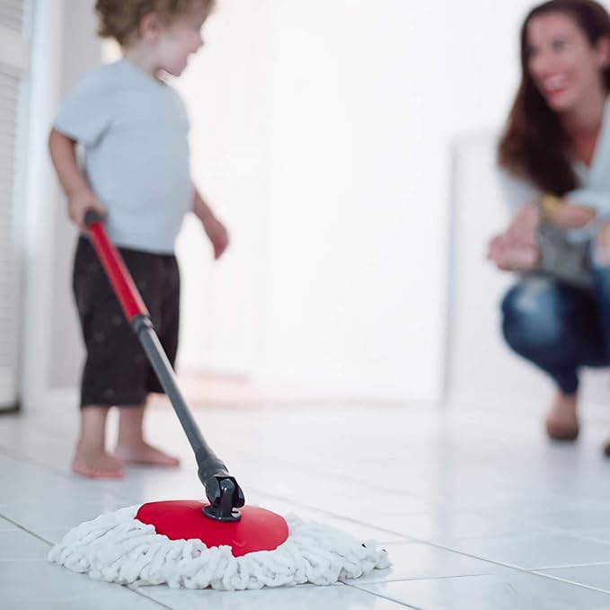4 Pack Mop Replacement Heads Compatible with 1 Tank System Microfiber Spin Mop Replace Head Mop Refills Safe for Deep Cleaning All Hard-surfaced Floors