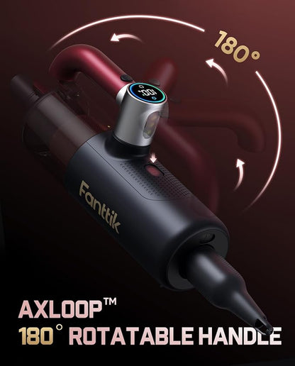 Fanttik Cruise V11 APEX Handheld Vacuum Cordless, 4-in-1 Vacuum Cleaner with 180° Rotatable Handle, 145W Brushless Motor, LED Touch Screen, 3 Suction Modes for Home Corners, Kitchen, Car, Crevices