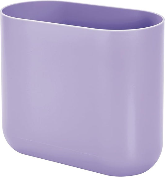 iDesign Small Slim Plastic Bathroom Trash Can, Garbage Can for Bedroom, Office, Desk, Dorm, Purple
