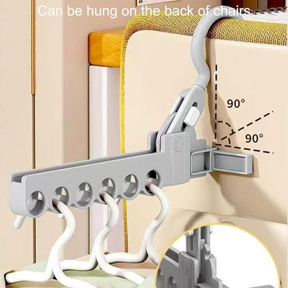 Folding Clothes Hanger Drying Rack,Travel Essentials for Laundry,Portable and Collapsible with Hook,Essentials for Cruise,Vacation,Camping,RV,Road Trip,Hotel,Business Travel, Student Apartment (Grey)