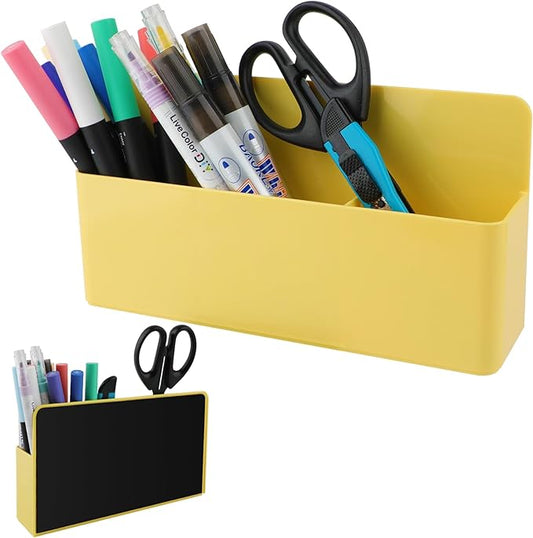 KITANIS Magnetic Pen Holder,3 Compartments Magnetic Dry Erase Marker Holder,Extra Strong Magnet Storage Marker Pen Pencil Organizer for Refrigerator,Whiteboard,Locker Accessories(Long Style)