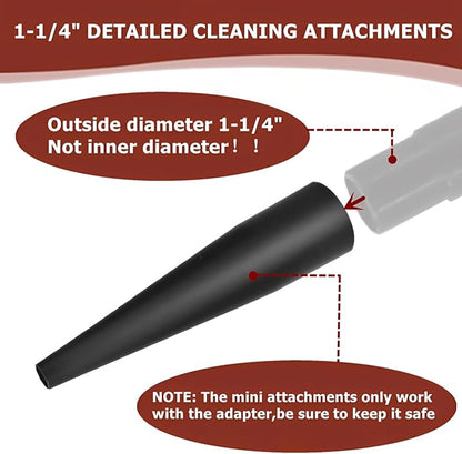 6-Pack Micro Cleaning Nozzle Kit for Compact Wet Dry Shop Vacuum,1-1/4" Detailed Cleaning Attachments