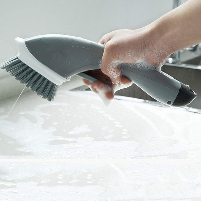 Yosoo Automatic Soap Dispensing Brush, Professional Anti Skid Handle, Easy to Use, with Pot Brush for Sink Kitchen (2)