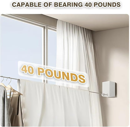 Retractable Clothesline, Clothes Line Retracting Indoor, Retractable Clothesline Indoor, Laundry Line Retractable, Not Sagging, Suitable for Balconies, Courtyards, Laundry Rooms