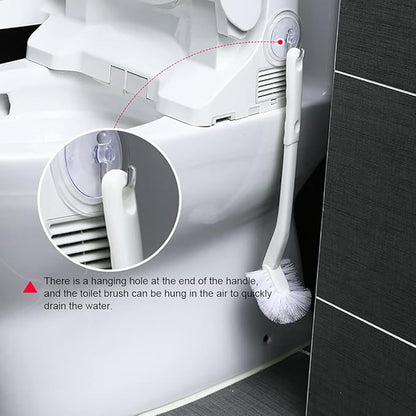 Baffect Curved Toilet Brush Plastic Long Antislip Grip Handle Toilet Cleaning Brushes Strong Decontamination Hanging Portable Toilet Bowl Brush Bathroom Accessories