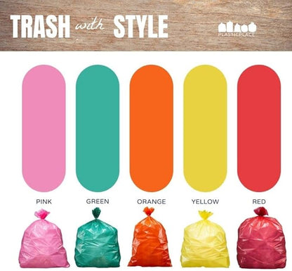 Plasticplace 64-65 Gallon Trash Can Liners for Toter │ 1.5 Mil │ Green Heavy Duty Garbage Bags │ 50” x 60” (50 Count) (W65LDGTL)