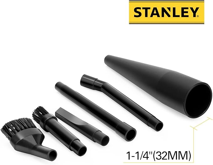 Stanley 13-1584 Micro Cleaning Kit Vacuum Attachments for Wet/Dry Vacuum 1-1/4" Hose, 6 Pack