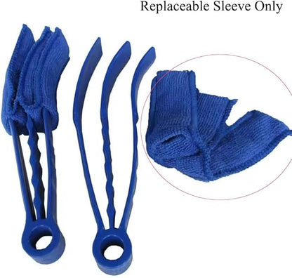 7 Pack Window Blind Cleaner Duster Brush Microfiber Sleeves Replacement Blinds Duster Cover Pad Refills for Blind Cleaner Tools with 3 Layer Arms Dark Blue Color
