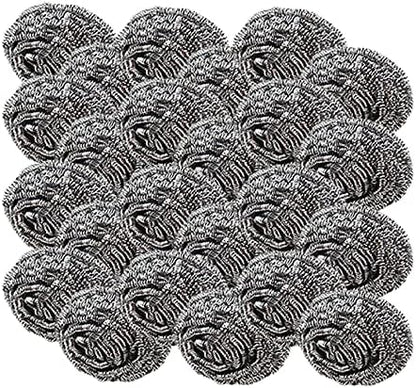 Superio Stainless Steel Scourers Steel Wool Scrubber Pad Used for Dishes, Pots, Pans, Grill, Stoves, and Ovens, Easy scouring for Tough Kitchen Cleaning Pack of 24