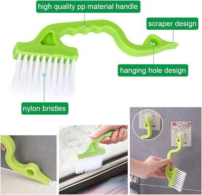 Window Groove Cleaning Brush Window Cleaner Tools,Hand-held Sliding Door Track Cleaning Brushes 6 Pieces for Sliding Door/Car Vents/Tile Lines/Shutter/Air Conditioner/Keyboard