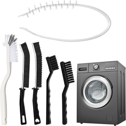 TUZAZO Washing Machine Cleaning Brush Kit, Front Load Washer Cleaner Tools Accessories with 1Pc Drum Laundry Brush and 5Pcs Crevice Cleaning Brushes for Tight Spaces and Washer Rubber Seal