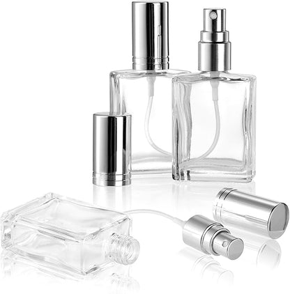 Foraineam 18 Pack Clear Glass Fine Mist Atomizer Spray Bottles, 15ml Refillable Mini Perfume Bottle, Empty Glass Perfume Atomizer Bottle Fragrance Bottles with Droppers and Funnels