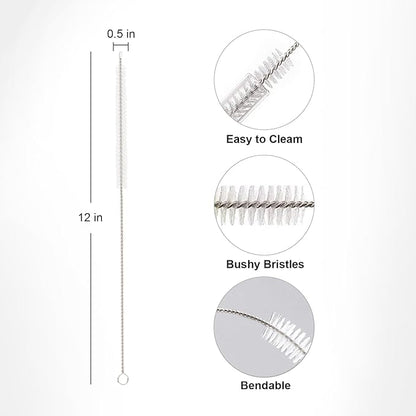 Straw Cleaner Brush for Stanley, 4Pcs Extra Long Color Straw Cleaning Brush for 40oz 30oz 20oz 14oz Stanley Mug and Cleaning More Glass, Stainless,Bottle and Silicone Straw