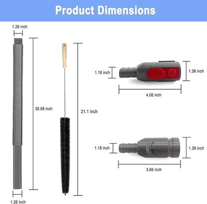 Upgraded Dryer Vent Cleaner Kit Compatible with Dryer Lint Vacuum Attachment for Dyson V7 V8 V10 V6 V11 V12 V15 Cordless Vacuum Cleaner Removes Deep Lint