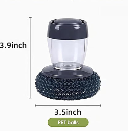 Comfort Grip Soap Dispensing Kitchen Scrub,Dish Brush with Soap Dispenser Steel Wool Scrubber,Soap Dispensing Scrubber for Dishes Pans Kitchen Sink Bathtub Tile and Household (3pcs)