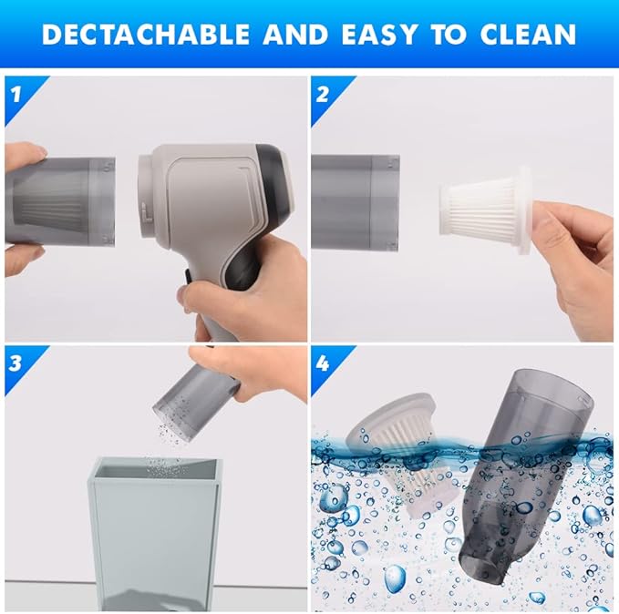 Handheld Vacuum Cleaner, 3-in-1 Cordless Car Vacuum Cleaner Rechargeable 120W/9000PA High Power, Portable Wet Dry Mini Vacuum for Car Home Pet Hair
