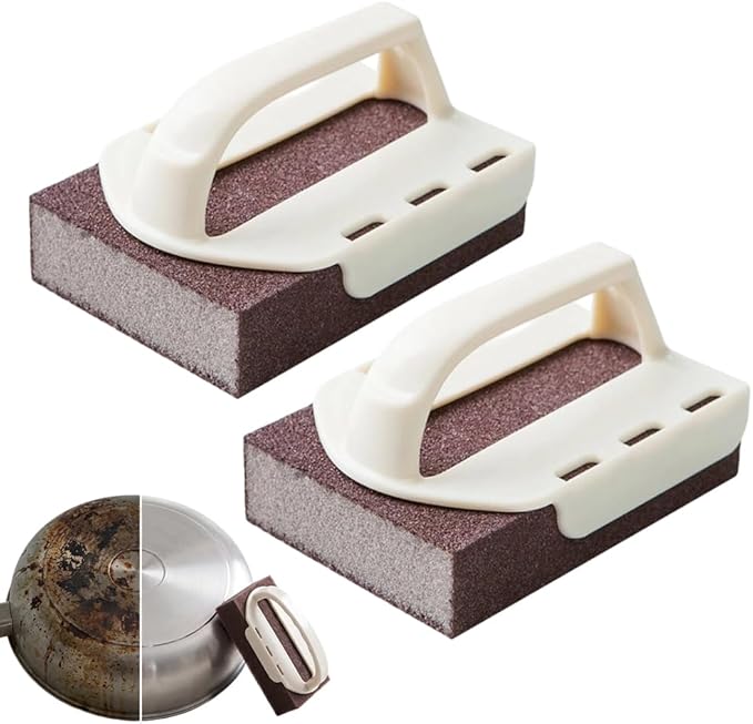 Magic Emery Cleaning Sponge Rust Remover, 2026 New Nano Carborundum Sponge, Pot Scrubber Scouring Pad Kitchen Magic Cleaning Sponge for Removing Rust Cleaning Pots and Pans (2pcs)