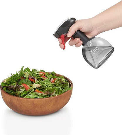 Evo Mini Oil Sprayer Bottle | Non-Aerosol for Olive Oil, Cooking Oils, Vinegars | 8-Oz Capacity | Rotatable Nozzle | Gourmet Cooking Tools - Food-Safe Materials - Charcoal, Set of 2