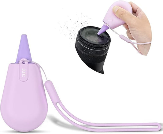 JJC Pocket-Sized Silicone Camera Dust Blower Lens Air Blower, Small Camera Lens Cleaner Air Blower for Sensor LCD Keyboards Filters Printing, Lilac Portable Dust Blower for Outdoor Travel Cleaning