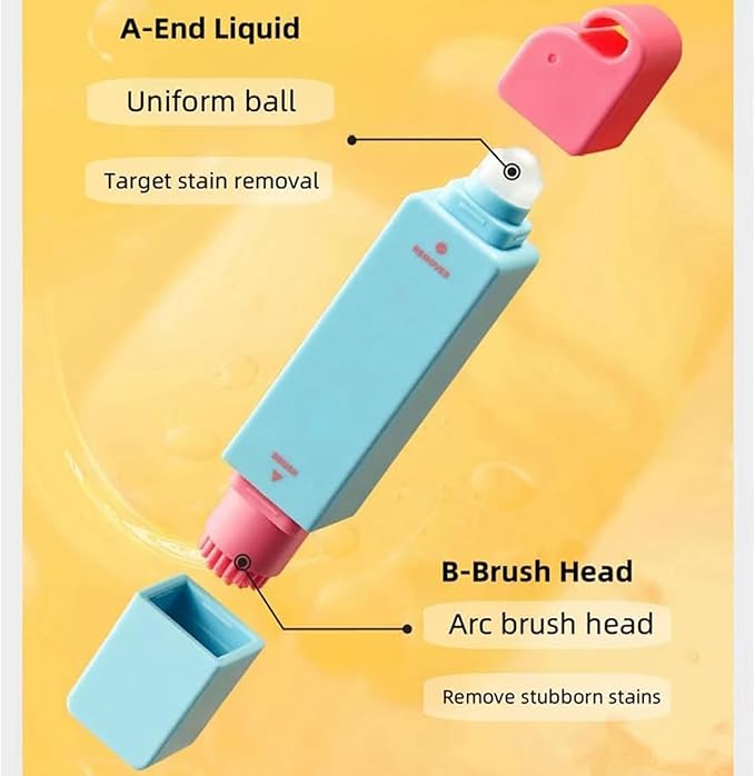 Portable Stain Remover - Clothing Cleaning Pen, Double Head Tool For Food, Wine, And Blood Stains, Household Laundry Accessory, Perfect For Travel, Office, School,