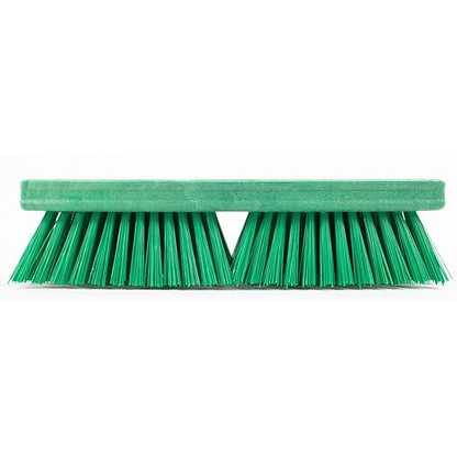 SPARTA Plastic Floor Scrub Brush, Brush Head Only, Deck Brush with ACME Standard Thread Fitting for Deck, Industrial Kitchens, and Hospitals, 10 Inches, Green, (Pack of 6)