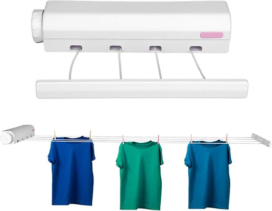 Retractable Clothesline Kit, Modern Simple Telescopic Retractable Clothesline Clothes Drying Rope Hanger Flexible Clothesline for Indoor Outdoor Kitchen Bathroom Balcony Supplies