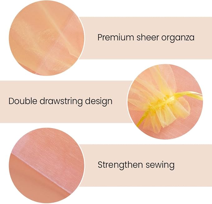 Meowoo 100PCS Organza Bags, 3x4in Small Mesh Bags Drawstring for Jewelry, Candy, Christmas, Sachets, Festivals, Bathroom Soaps, Makeup Organza, Wrapping Supplies(mixedcolor)
