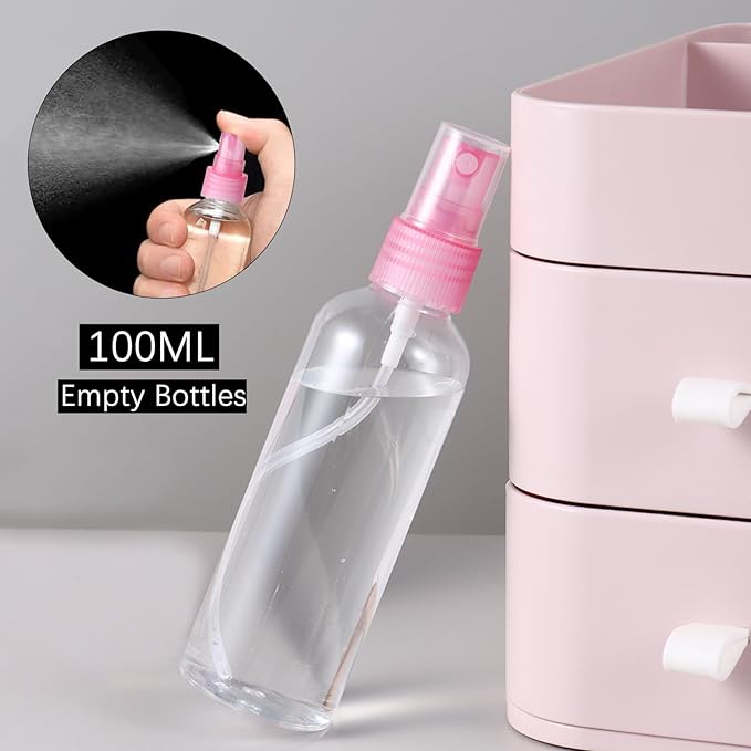 Lint-Free Nail Wipes With 100ML Empty Spray Bottle Set,1080pcs Pink Non-Woven Fabric Dry Nail Prep Skin Nail Polish Remover Wipes Nail Cleaning Pads Eyelash Extension Glue Wipes Paper