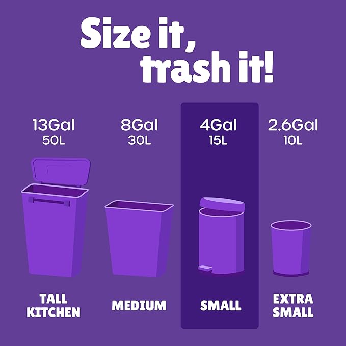 FORID Small Trash Bags 4 Gallon for Bathroom - Extra Thick Colored Garbage Bags Unscented,Strong Plastic Wastebasket Can Liners for Home Bedroom Office and Car,150 Bags Multi Colored (Pack of 2)