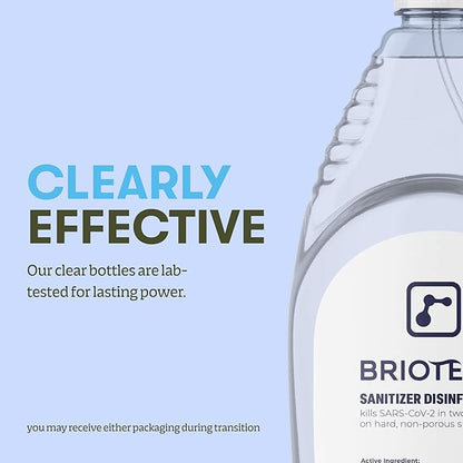 BRIOTECH Sanitizer Disinfectant Hypochlorous Spray, Kill 99.99% of Viruses & Bacteria, Control Mold, Eliminate Odor, Gentle for Nursery & Play Rooms, Food Contact Surface Sanitizer, 32 fl oz