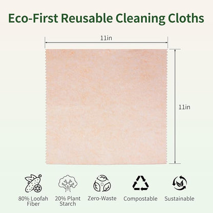 Swedish Dish Cloths, 10 Pack Upgraded Reusable Paper Towels Washable, Super Absorbent Swedish Dishcloths, Thickened Durable for All-Surface Kitchen, Bathroom Cleaning, 11"x11"