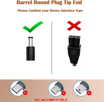 Barrel Tip 5.5V AC/DC Adapter Compatible with Homitt Model HM402A HM402 A Mini Cordless Power Scrubber Electric Spin Brush Shower Scrub & Clean DC 3.65V 18W 6V 1A Battery Charger