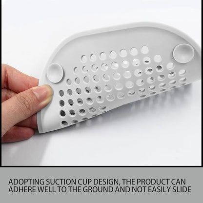 2 Pack 5.5 Inch / 140mm Drain Hair Catcher, Silicone Sink Drain Strainer Square Shower Drain Hair Catcher, Drain Protector Hair Catcher Hair Stopper for Bathroom Bathtub (White)