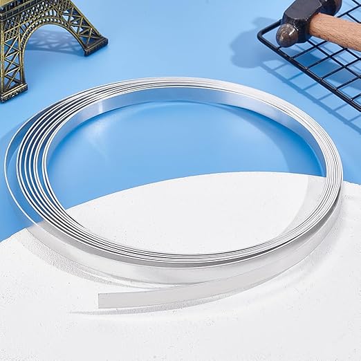 PH PandaHall 16.4 FT x 0.4 Inch Aluminum Flashing Roll High Purity Aluminium Foil Strips, 1060 Grade 1mm Metal Sheet Metal Roll Target Rolling for Crafting, 18 Gauge