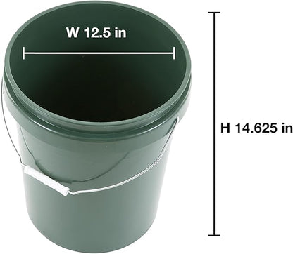United Solution ECOSense 5 Gallon Bucket, Heavy Duty, Comfortable Handle, Perfect for on The Job, Home Projects, or Cleaning; Made from 90% Recycled Materials.100% Recyclable (Pack of 3)
