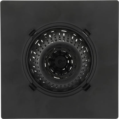 Square Shower Hair Catcher with Replacement Baskets, Shower Drain Protector in Matte Black