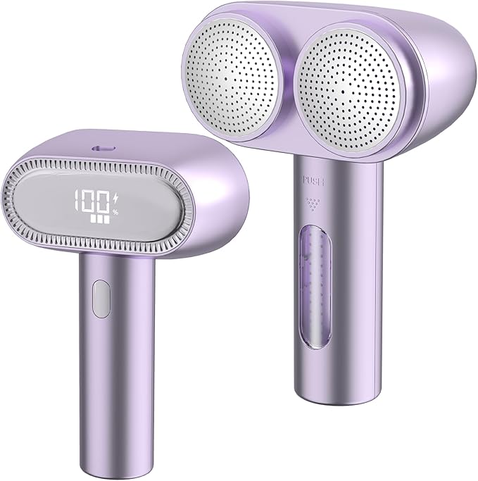 Fabric Shaver, Rechargeable Double-Head Lint Remover, Electric Lint Shaver and Clothing Shaver to Remove Pillings and Fuzz Easily