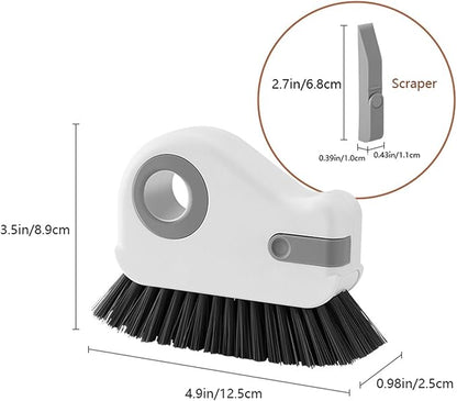 Groove Cleaning Brush 2 in 1 Grout Cleaner Tool Grip Brush Hard Bristle Crevice Cleaning Brush for Sliding Door Track, Window Sill, Window Seal (Orange)