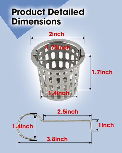 1 Pc Debris and Hair Strainer for Shower Drains Floor Drain, 2 Inch Stainless Steel Debris Basket Hair Trap Catcher with 1 Lifting Hook, Concave Type