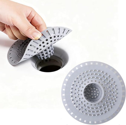 Shower Drain Hair Catcher, Premium Silicone Drain Protector & Shower Drain Cover for Regular Drains of Shower Room, Bathroom, Grey