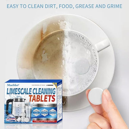 24 Packs Powerful Limescale Cleaning Tablets - Efficient Water Bottle Cleaning Tablets Perfect for Water Bottles, Tumblers, Removes stubborn stains KETTLE & Coffee Cup Cleaner (In Stock at the US)