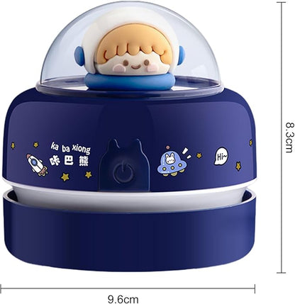 Talent Star Mini Desktop Vacuum Cleaner, Portable Battery Powered Vacuum Cleaner for Desk Cordless 360-degree Rotatable Desktop Vacuum for Cleaning Eraser Crumbs Hairs Crumbs Keyboard Blue