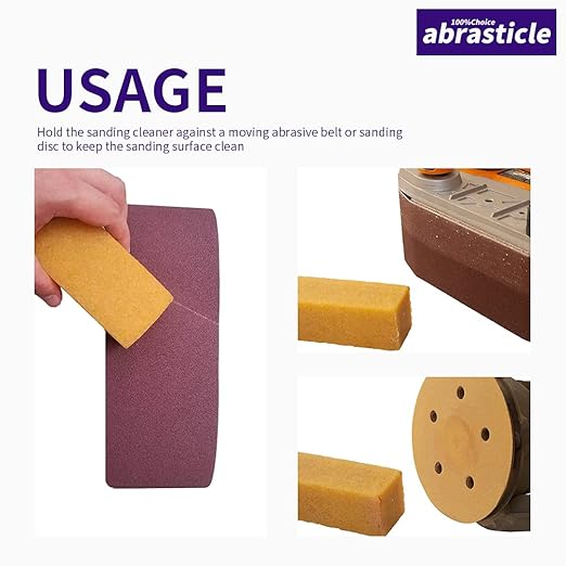 1-1/2" x 1-1/2" x 8" Inch Abrasive Cleaning Eraser Stick, Must Have Accessory for Sanding Belts & Discs Sandpaper Rough Tape, Skateboard and Shoes, Woodworking Shop Tools for Sanding Perfection