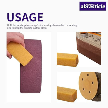1-1/2" x 1-1/2" x 8" Inch Abrasive Cleaning Eraser Stick, Must Have Accessory for Sanding Belts & Discs Sandpaper Rough Tape, Skateboard and Shoes, Woodworking Shop Tools for Sanding Perfection